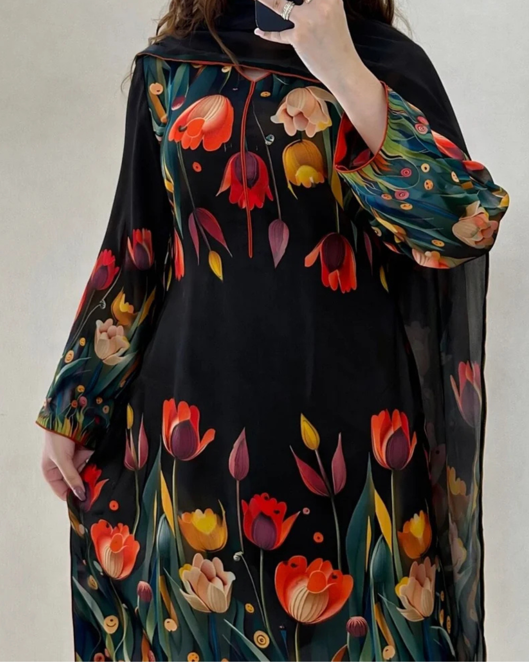 CHINA SILK 3D BLACK