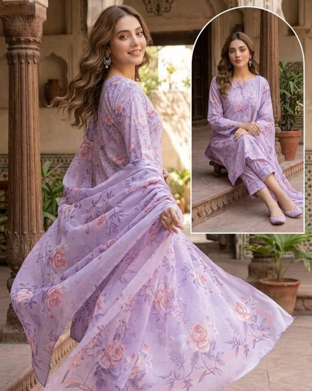 MB LILAC BUTTER PURE LAWN PRINTED