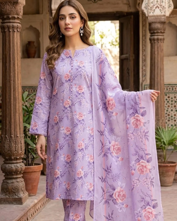 MB LILAC BUTTER PURE LAWN PRINTED