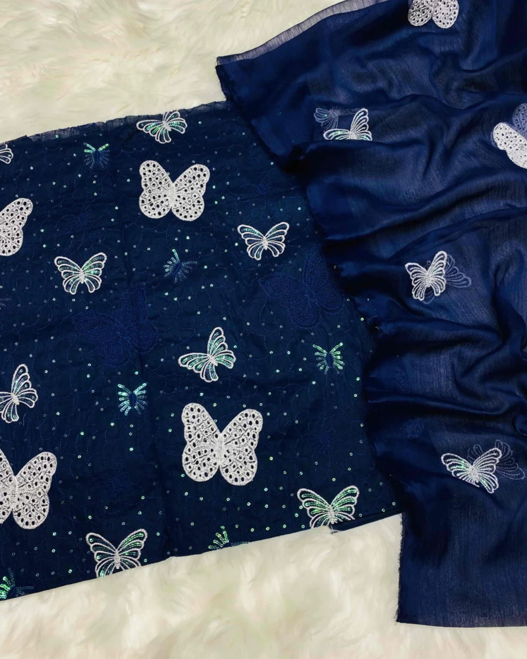 BAREEZE NAVY BLUE BUTTERFLY